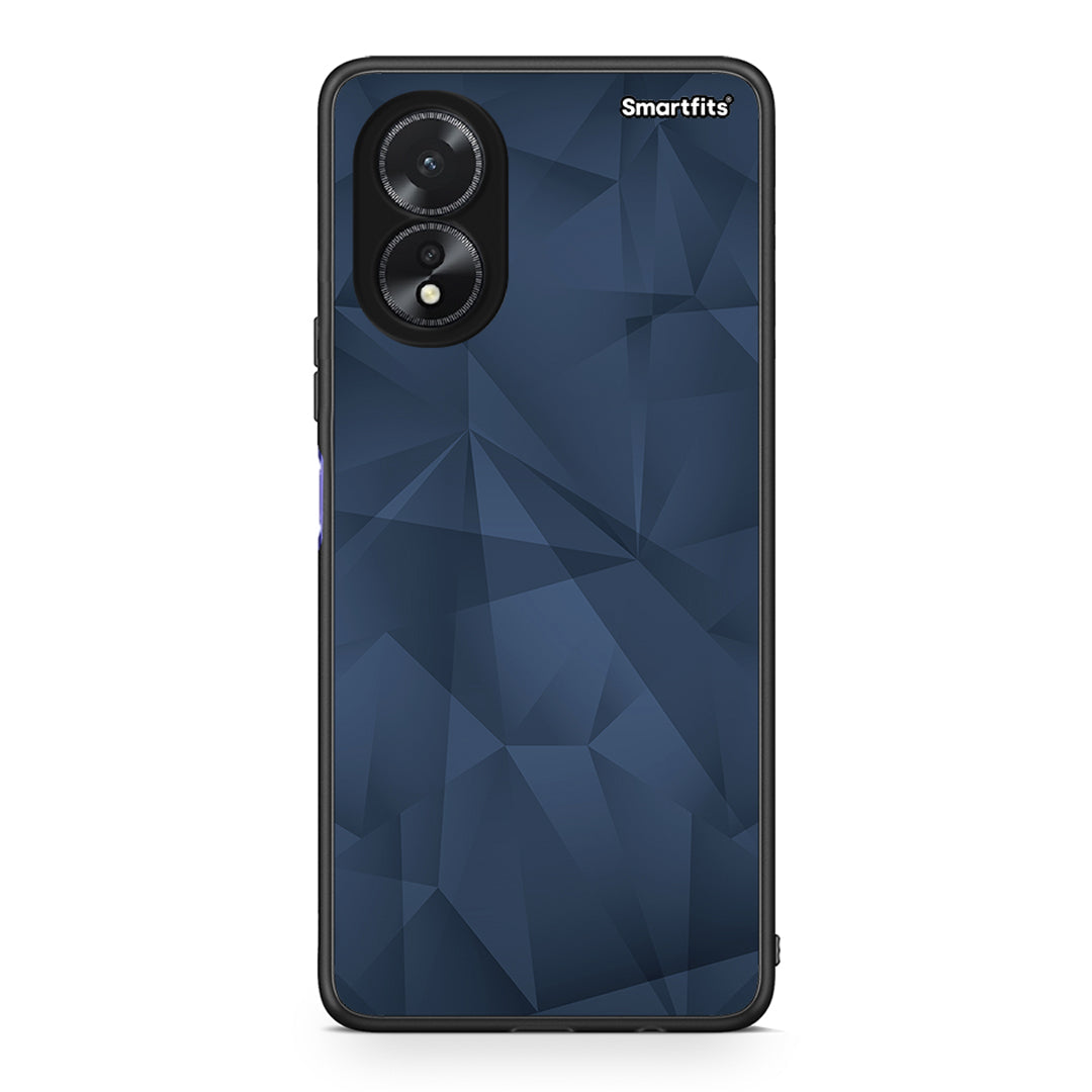 39 - Oppo A38 Blue Abstract Geometric case, cover, bumper