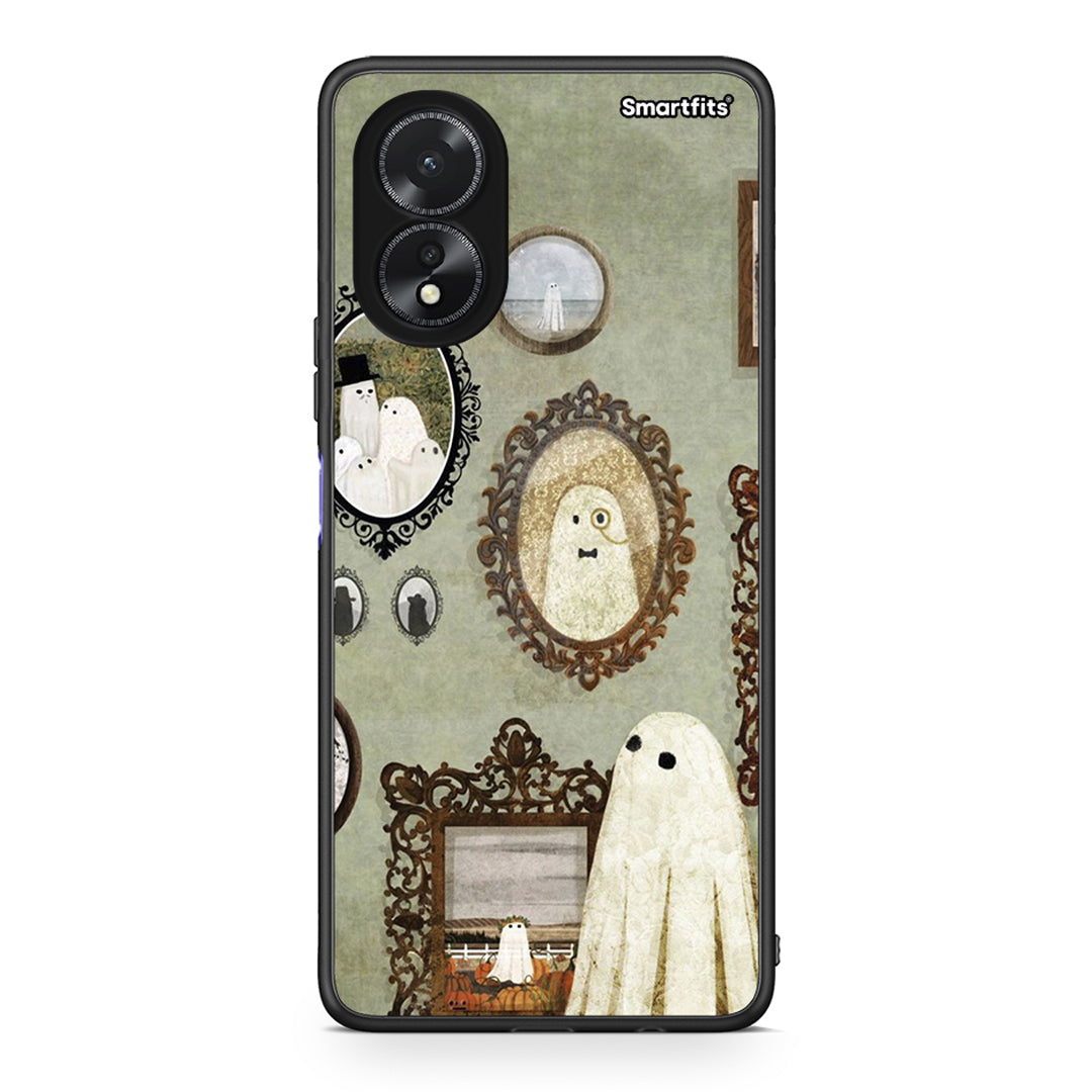 Oppo A18 Halloween Ghost Season Θήκη από τη Smartfits με σχέδιο στο πίσω μέρος και μαύρο περίβλημα | Smartphone case with colorful back and black bezels by Smartfits