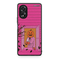 Thumbnail for Oppo A18 Halloween Pumpkin Lady Θήκη από τη Smartfits με σχέδιο στο πίσω μέρος και μαύρο περίβλημα | Smartphone case with colorful back and black bezels by Smartfits