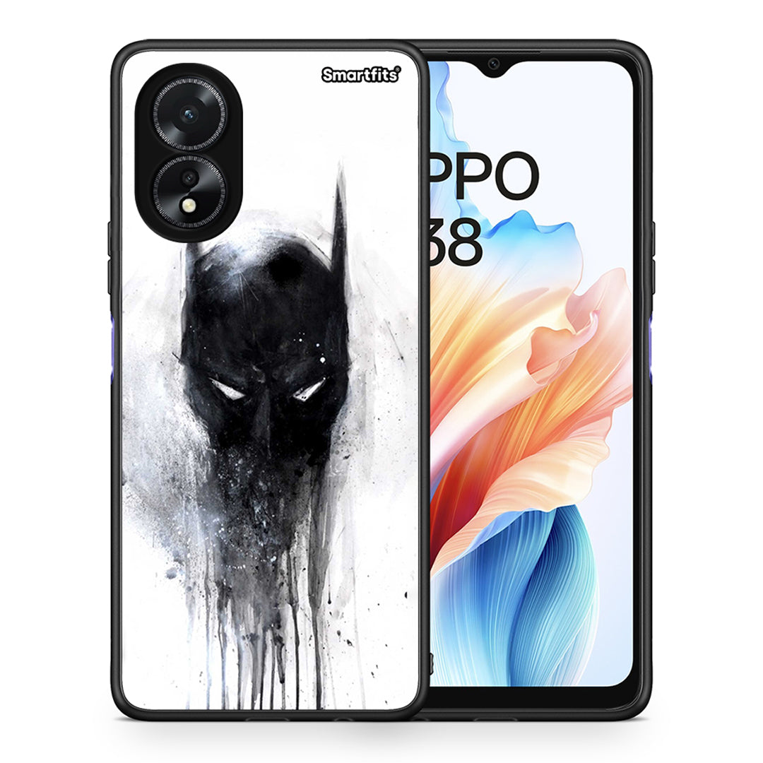 Θήκη Oppo A18 Paint Bat Hero από τη Smartfits με σχέδιο στο πίσω μέρος και μαύρο περίβλημα | Oppo A18 Paint Bat Hero case with colorful back and black bezels