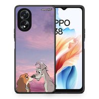 Thumbnail for Θήκη Oppo A18 Lady And Tramp από τη Smartfits με σχέδιο στο πίσω μέρος και μαύρο περίβλημα | Oppo A18 Lady And Tramp case with colorful back and black bezels