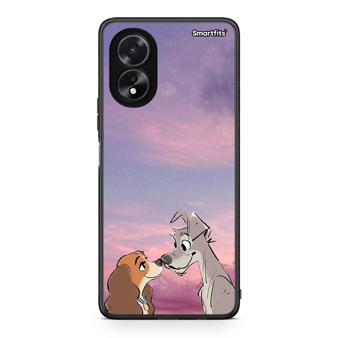 Oppo A18 Lady And Tramp θήκη από τη Smartfits με σχέδιο στο πίσω μέρος και μαύρο περίβλημα | Smartphone case with colorful back and black bezels by Smartfits