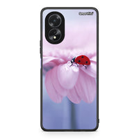 Thumbnail for Oppo A38 Ladybug Flower θήκη από τη Smartfits με σχέδιο στο πίσω μέρος και μαύρο περίβλημα | Smartphone case with colorful back and black bezels by Smartfits