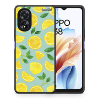 Thumbnail for Θήκη Oppo A38 Lemons από τη Smartfits με σχέδιο στο πίσω μέρος και μαύρο περίβλημα | Oppo A38 Lemons case with colorful back and black bezels