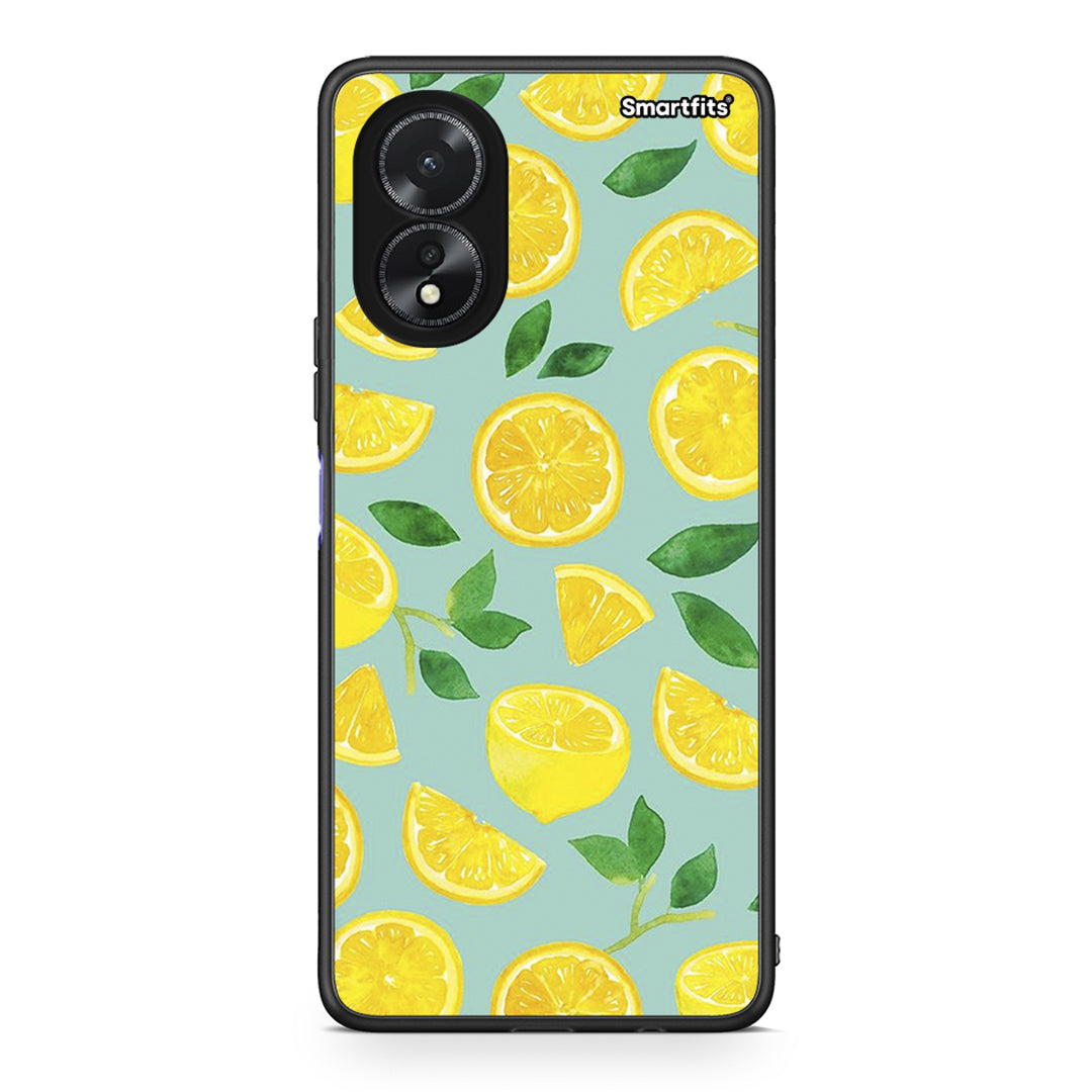 Oppo A38 Lemons θήκη από τη Smartfits με σχέδιο στο πίσω μέρος και μαύρο περίβλημα | Smartphone case with colorful back and black bezels by Smartfits