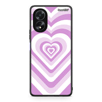 Thumbnail for Oppo A38 Lilac Hearts θήκη από τη Smartfits με σχέδιο στο πίσω μέρος και μαύρο περίβλημα | Smartphone case with colorful back and black bezels by Smartfits