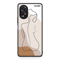 Thumbnail for Oppo A38 LineArt Woman θήκη από τη Smartfits με σχέδιο στο πίσω μέρος και μαύρο περίβλημα | Smartphone case with colorful back and black bezels by Smartfits