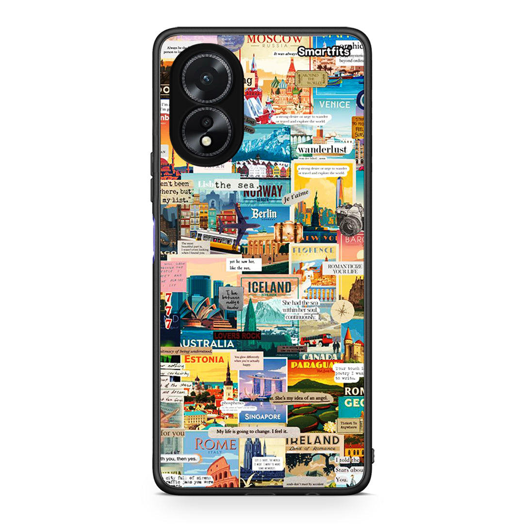 Oppo A38 Live To Travel θήκη από τη Smartfits με σχέδιο στο πίσω μέρος και μαύρο περίβλημα | Smartphone case with colorful back and black bezels by Smartfits