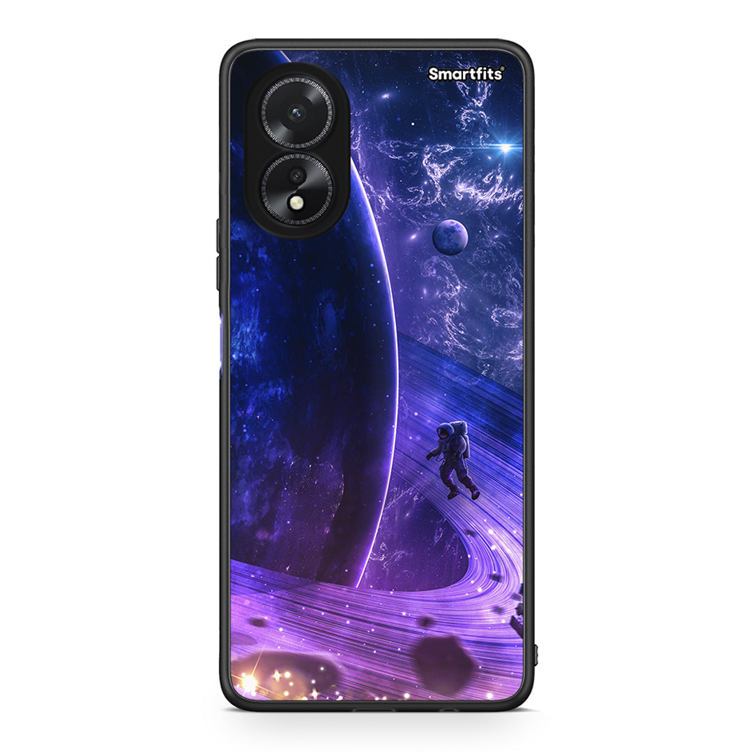 Oppo A18 Lost Astronaut θήκη από τη Smartfits με σχέδιο στο πίσω μέρος και μαύρο περίβλημα | Smartphone case with colorful back and black bezels by Smartfits