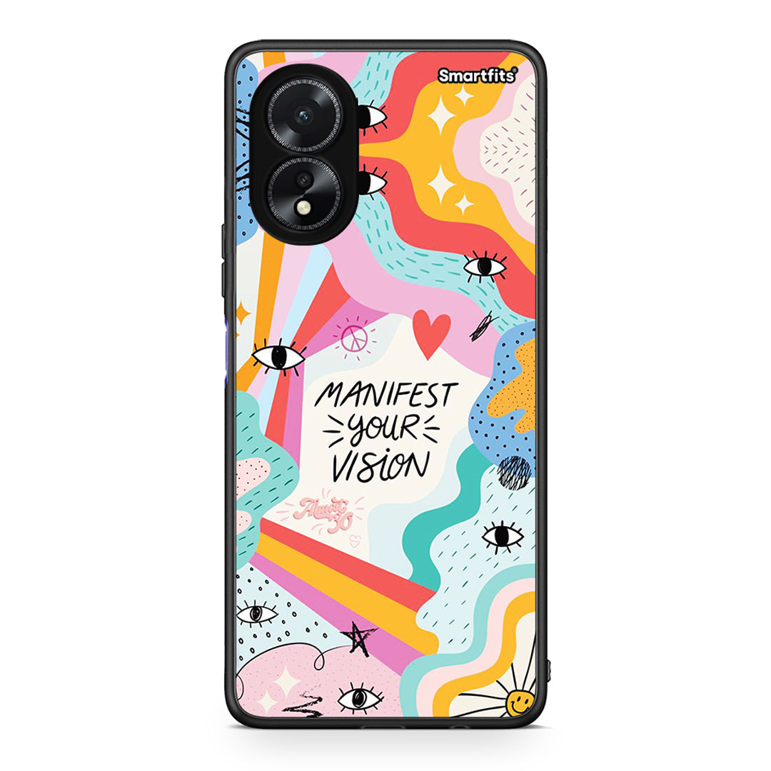 Oppo A38 Manifest Your Vision θήκη από τη Smartfits με σχέδιο στο πίσω μέρος και μαύρο περίβλημα | Smartphone case with colorful back and black bezels by Smartfits