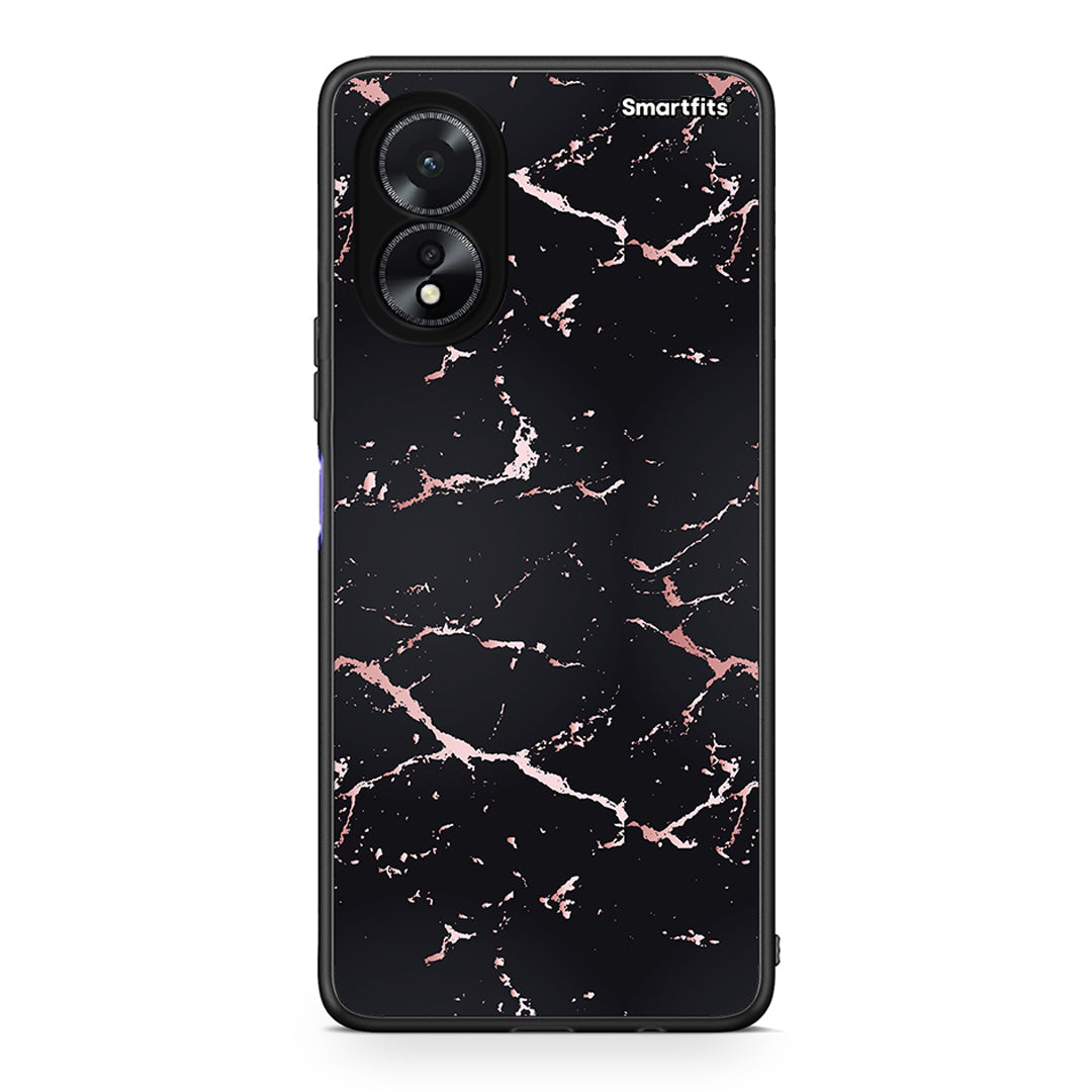 4 - Oppo A38 Black Rosegold Marble case, cover, bumper