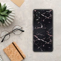Thumbnail for 034 Marble Black Rosegold - Oppo A38 θήκη