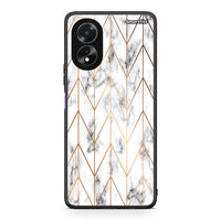 Thumbnail for 44 - Oppo A38 Gold Geometric Marble case, cover, bumper