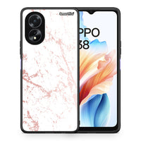 Thumbnail for Θήκη Oppo A18 Pink Splash Marble από τη Smartfits με σχέδιο στο πίσω μέρος και μαύρο περίβλημα | Oppo A18 Pink Splash Marble case with colorful back and black bezels