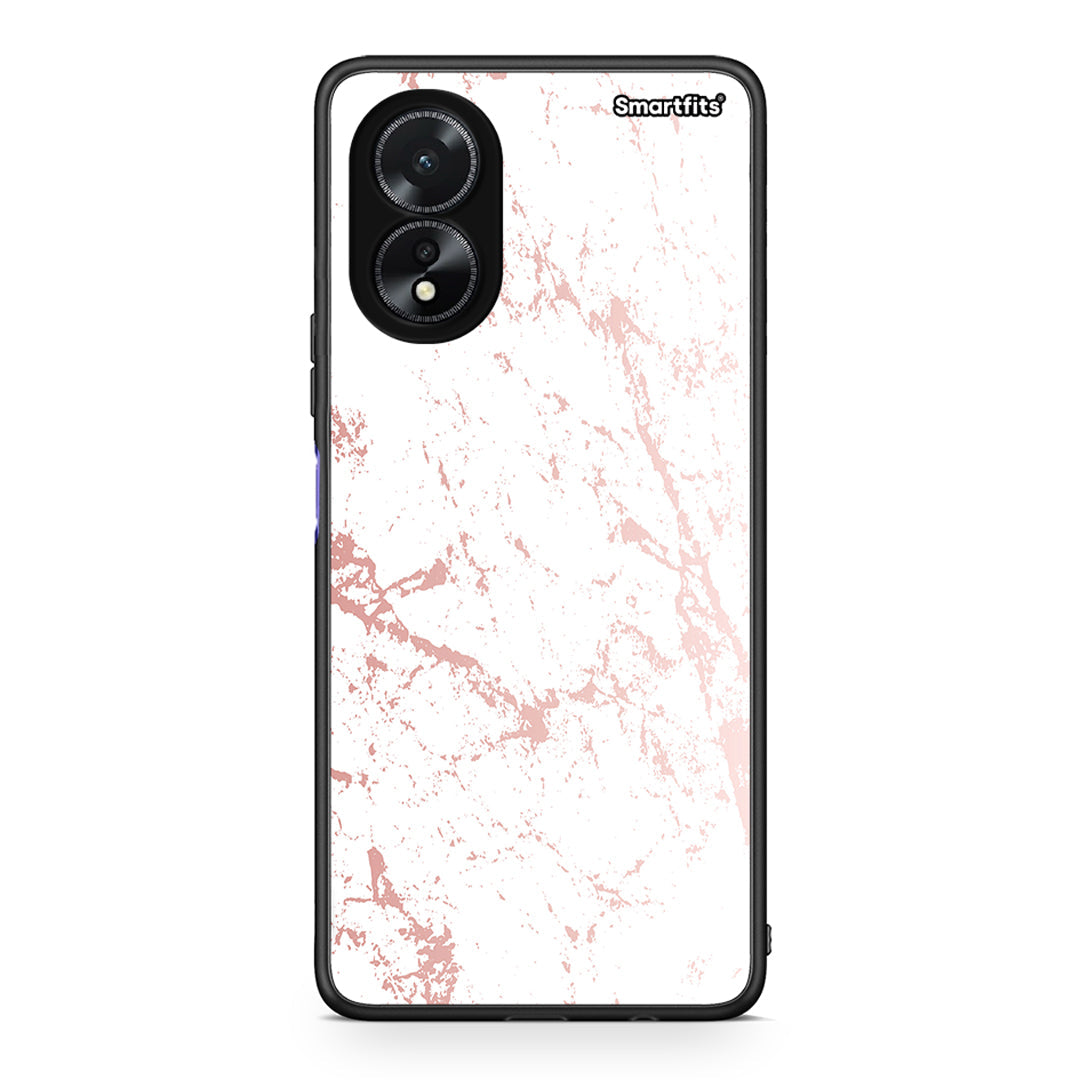 116 - Oppo A38 Pink Splash Marble case, cover, bumper