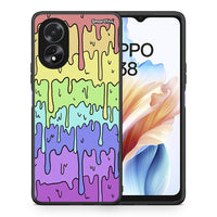 Thumbnail for Θήκη Oppo A18 Melting Rainbow από τη Smartfits με σχέδιο στο πίσω μέρος και μαύρο περίβλημα | Oppo A18 Melting Rainbow case with colorful back and black bezels