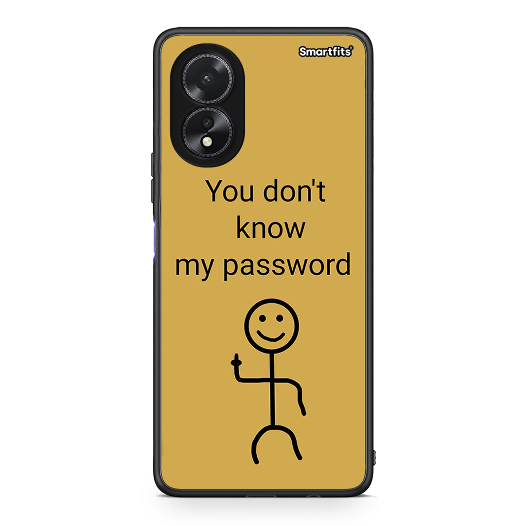 Oppo A38 My Password Θήκη από τη Smartfits με σχέδιο στο πίσω μέρος και μαύρο περίβλημα | Smartphone case with colorful back and black bezels by Smartfits