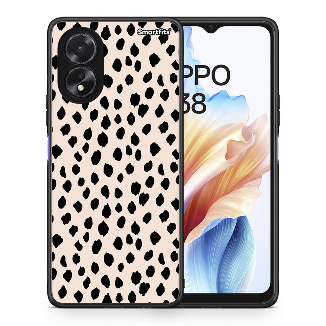 Θήκη Oppo A18 New Polka Dots από τη Smartfits με σχέδιο στο πίσω μέρος και μαύρο περίβλημα | Oppo A18 New Polka Dots case with colorful back and black bezels