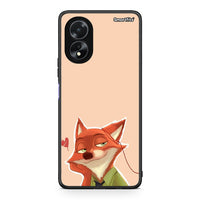 Thumbnail for Oppo A38 Nick Wilde And Judy Hopps Love 1 θήκη από τη Smartfits με σχέδιο στο πίσω μέρος και μαύρο περίβλημα | Smartphone case with colorful back and black bezels by Smartfits
