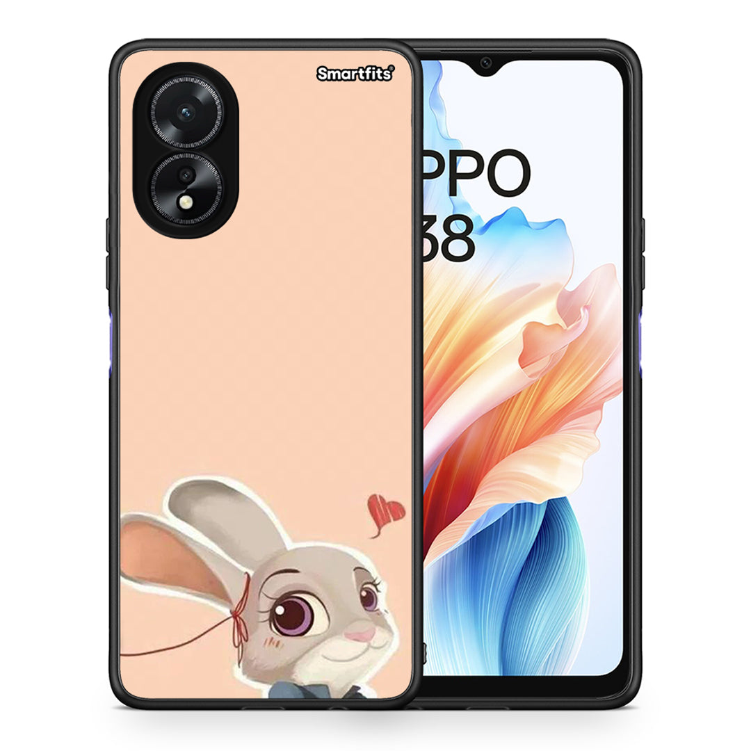 Θήκη Oppo A18 Nick Wilde And Judy Hopps Love 2 από τη Smartfits με σχέδιο στο πίσω μέρος και μαύρο περίβλημα | Oppo A18 Nick Wilde And Judy Hopps Love 2 case with colorful back and black bezels