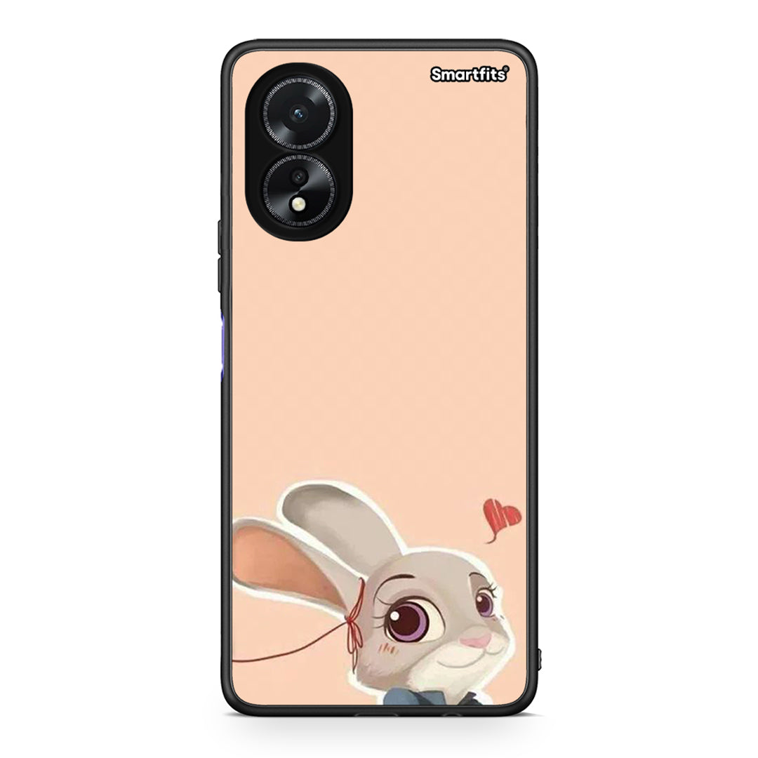 Oppo A18 Nick Wilde And Judy Hopps Love 2 θήκη από τη Smartfits με σχέδιο στο πίσω μέρος και μαύρο περίβλημα | Smartphone case with colorful back and black bezels by Smartfits