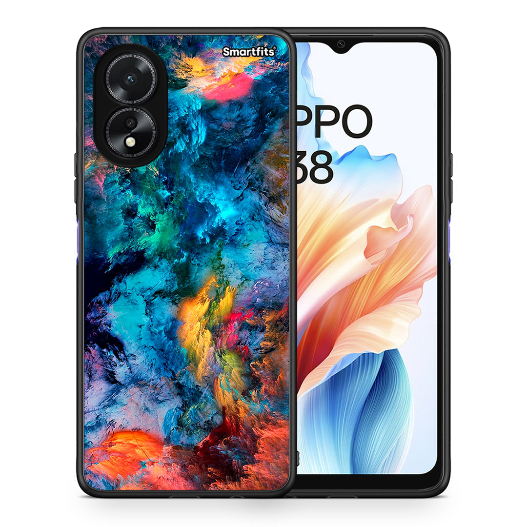 Θήκη Oppo A18 Crayola Paint από τη Smartfits με σχέδιο στο πίσω μέρος και μαύρο περίβλημα | Oppo A18 Crayola Paint case with colorful back and black bezels