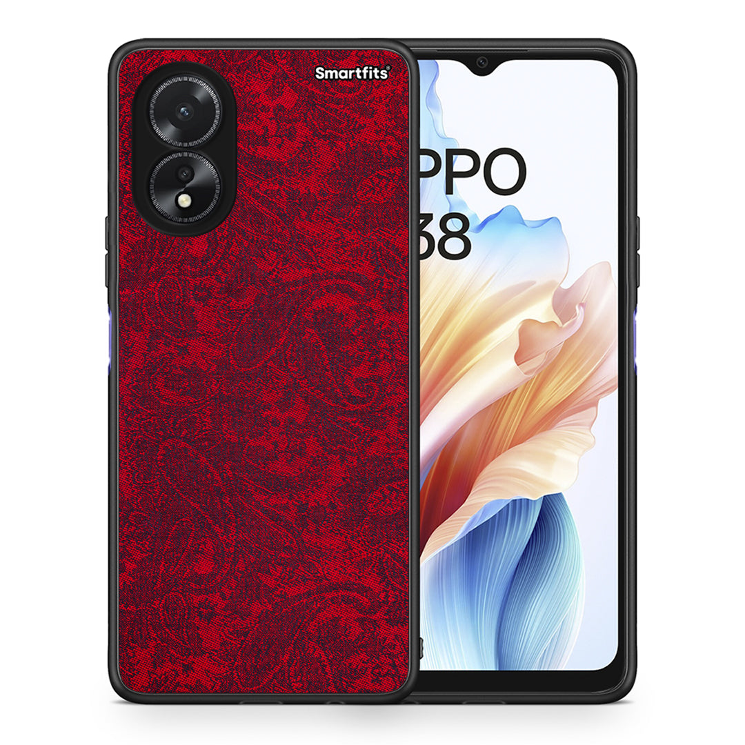 Θήκη Oppo A38 Paisley Cashmere από τη Smartfits με σχέδιο στο πίσω μέρος και μαύρο περίβλημα | Oppo A38 Paisley Cashmere case with colorful back and black bezels