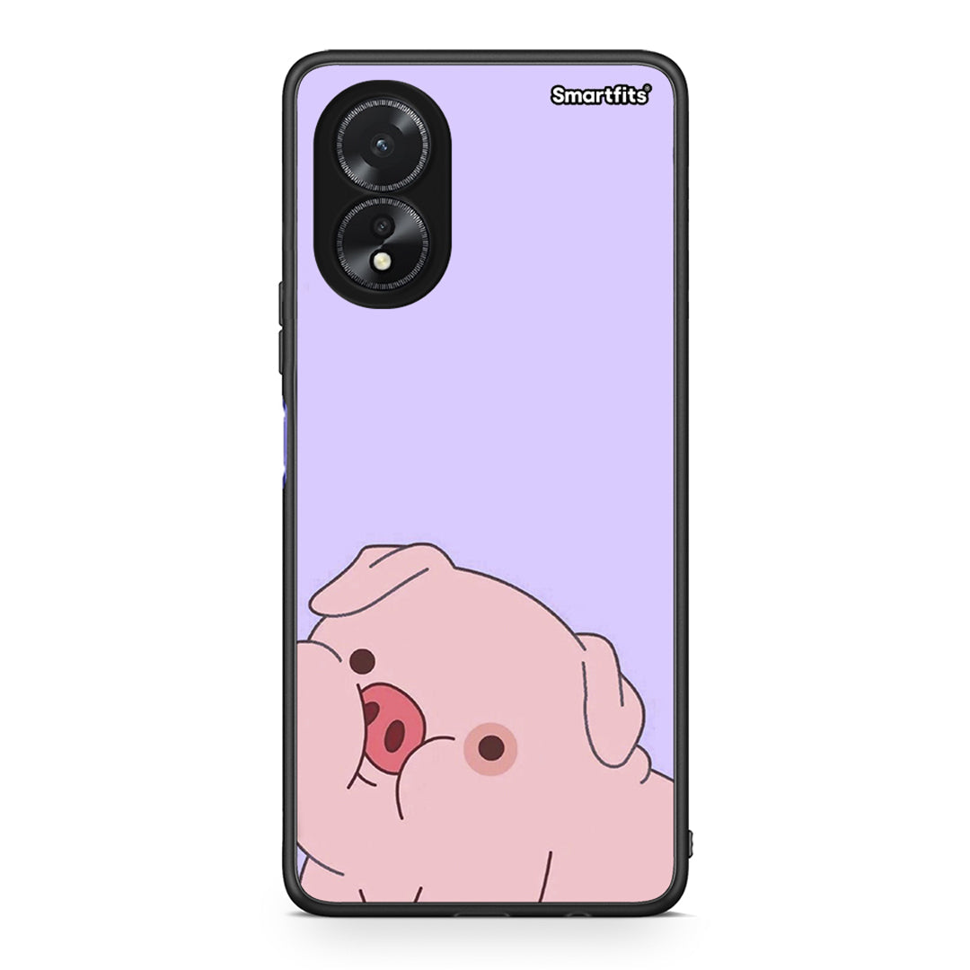 Oppo A18 Pig Love 2 Θήκη Αγίου Βαλεντίνου από τη Smartfits με σχέδιο στο πίσω μέρος και μαύρο περίβλημα | Smartphone case with colorful back and black bezels by Smartfits