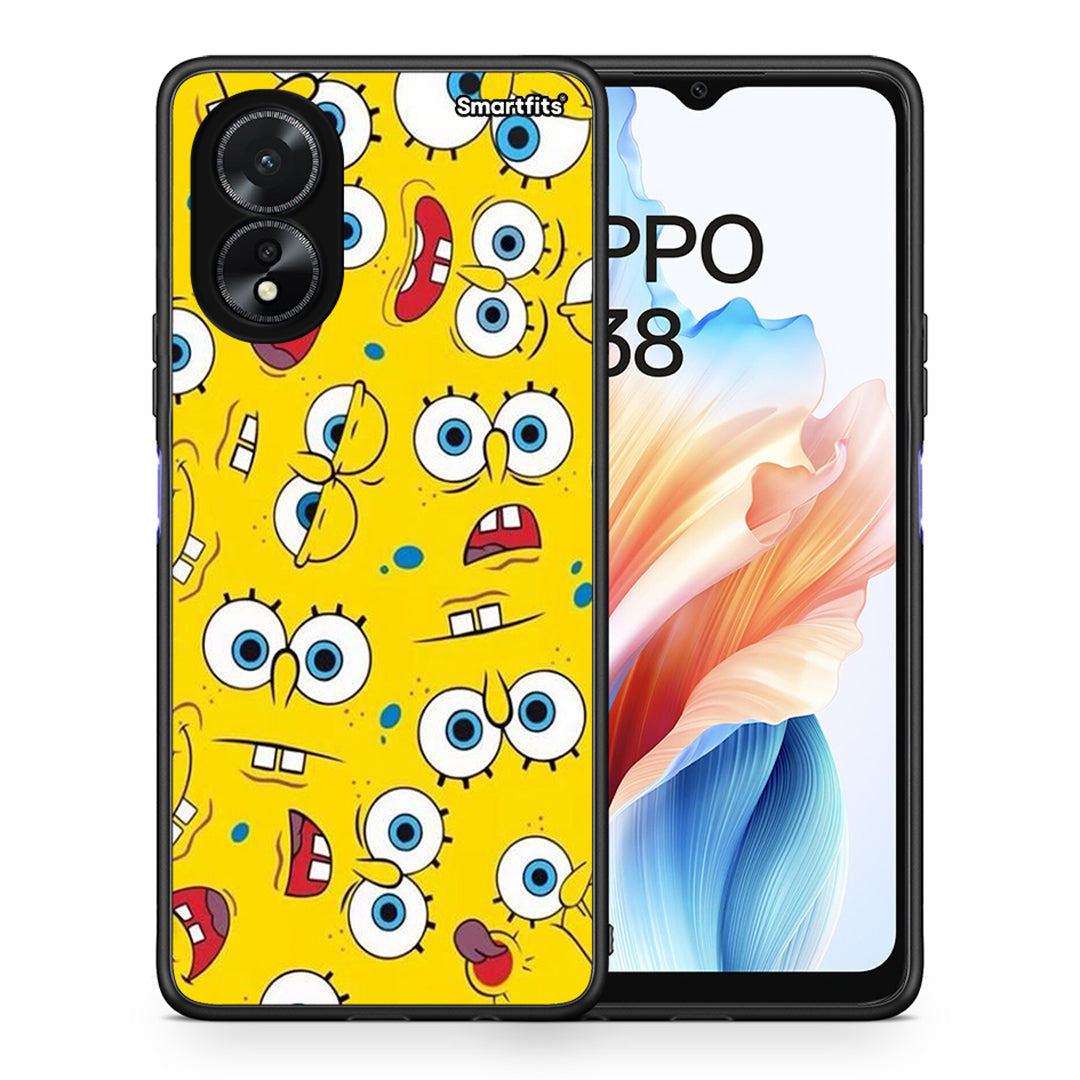 Θήκη Oppo A18 Sponge PopArt από τη Smartfits με σχέδιο στο πίσω μέρος και μαύρο περίβλημα | Oppo A18 Sponge PopArt case with colorful back and black bezels