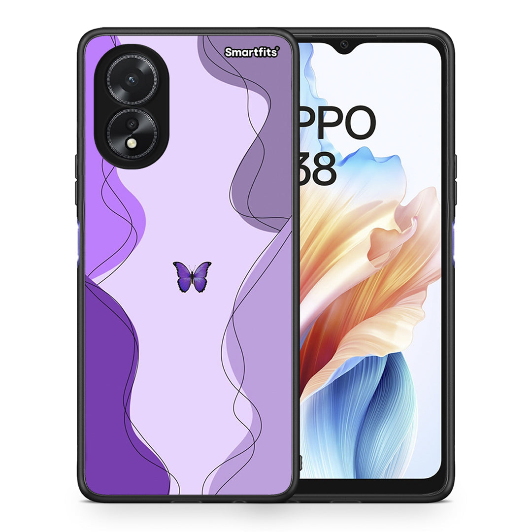 Purple Mariposa - Oppo A18 θήκη