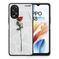 Thumbnail for Θήκη Oppo A38 Red Rose από τη Smartfits με σχέδιο στο πίσω μέρος και μαύρο περίβλημα | Oppo A38 Red Rose case with colorful back and black bezels