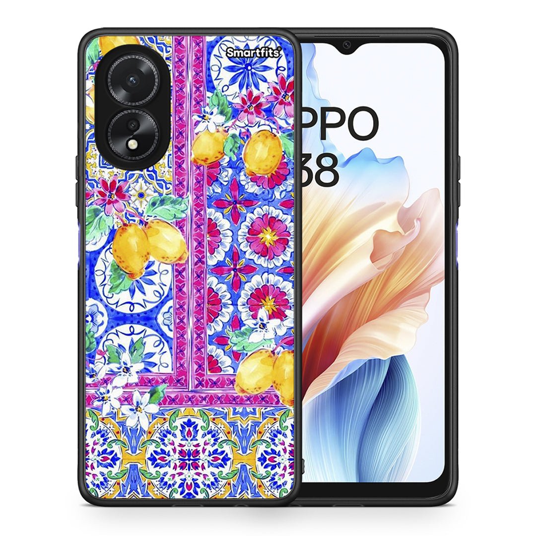 Θήκη Oppo A18 Retro Spring από τη Smartfits με σχέδιο στο πίσω μέρος και μαύρο περίβλημα | Oppo A18 Retro Spring case with colorful back and black bezels