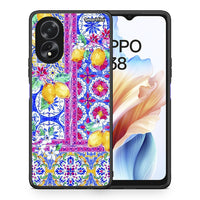 Thumbnail for Θήκη Oppo A18 Retro Spring από τη Smartfits με σχέδιο στο πίσω μέρος και μαύρο περίβλημα | Oppo A18 Retro Spring case with colorful back and black bezels