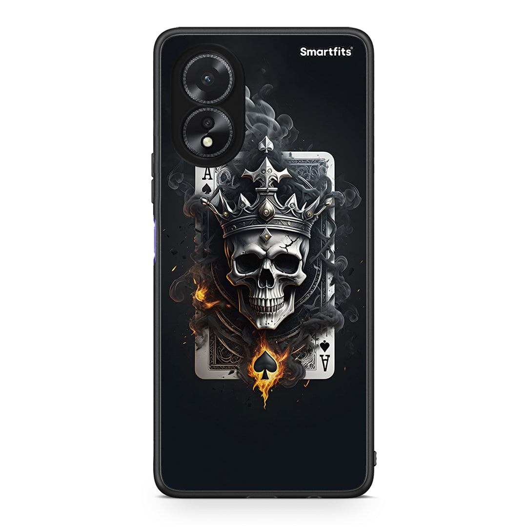 Oppo A38 Skull King Ace θήκη από τη Smartfits με σχέδιο στο πίσω μέρος και μαύρο περίβλημα | Smartphone case with colorful back and black bezels by Smartfits