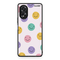 Thumbnail for Oppo A18 Smiley Faces θήκη από τη Smartfits με σχέδιο στο πίσω μέρος και μαύρο περίβλημα | Smartphone case with colorful back and black bezels by Smartfits