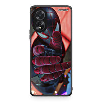 Thumbnail for Oppo A38 Spider Hand Θήκη από τη Smartfits με σχέδιο στο πίσω μέρος και μαύρο περίβλημα | Smartphone case with colorful back and black bezels by Smartfits