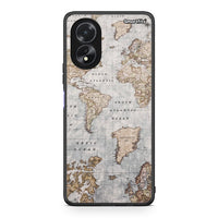Thumbnail for Oppo A38 World Map Θήκη από τη Smartfits με σχέδιο στο πίσω μέρος και μαύρο περίβλημα | Smartphone case with colorful back and black bezels by Smartfits