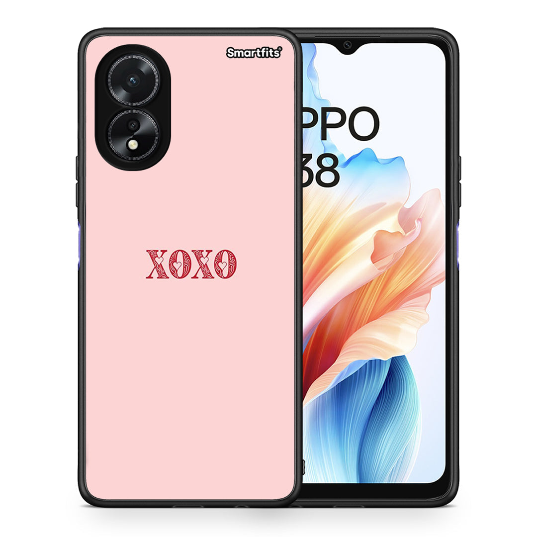 Θήκη Oppo A18 XOXO Love από τη Smartfits με σχέδιο στο πίσω μέρος και μαύρο περίβλημα | Oppo A18 XOXO Love case with colorful back and black bezels