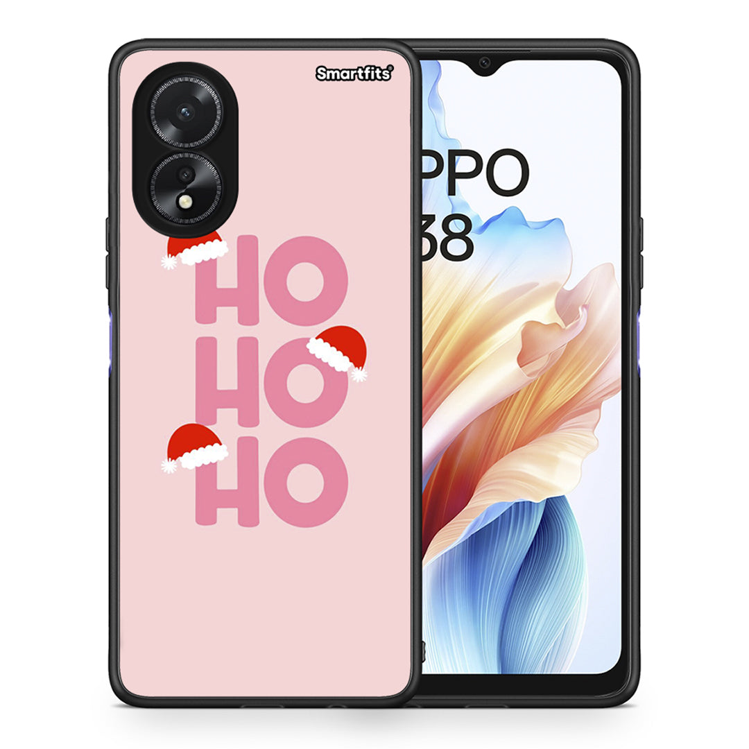 Θήκη Oppo A38 Xmas Ho Ho Ho από τη Smartfits με σχέδιο στο πίσω μέρος και μαύρο περίβλημα | Oppo A38 Xmas Ho Ho Ho case with colorful back and black bezels