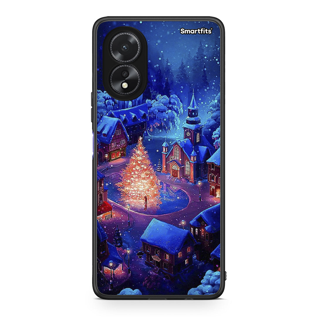 Oppo A38 Xmas Village θήκη από τη Smartfits με σχέδιο στο πίσω μέρος και μαύρο περίβλημα | Smartphone case with colorful back and black bezels by Smartfits