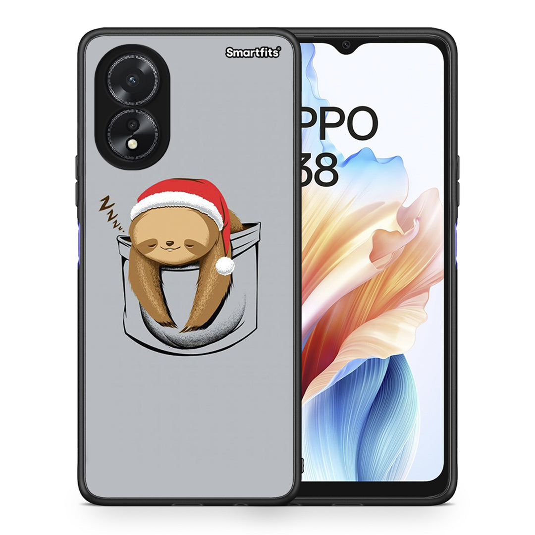 Θήκη Oppo A38 Xmas Zzzz από τη Smartfits με σχέδιο στο πίσω μέρος και μαύρο περίβλημα | Oppo A38 Xmas Zzzz case with colorful back and black bezels