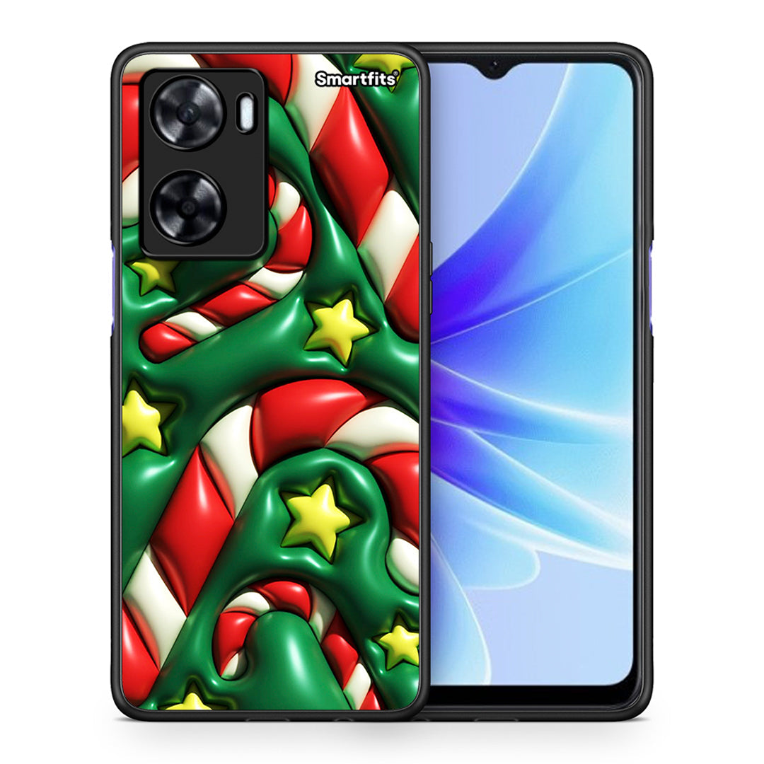 Θήκη Oppo A57s / A77s / A77 Christmas Bubbles από τη Smartfits με σχέδιο στο πίσω μέρος και μαύρο περίβλημα | Oppo A57s / A77s / A77 Christmas Bubbles case with colorful back and black bezels