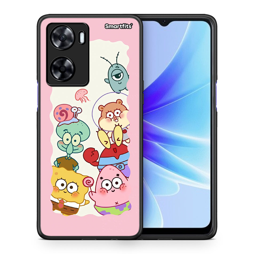 Θήκη Oppo A57s / A77s / A58 / OnePlus Nord N20 SE Cute Companion από τη Smartfits με σχέδιο στο πίσω μέρος και μαύρο περίβλημα | Oppo A57s / A77s / A58 / OnePlus Nord N20 SE Cute Companion case with colorful back and black bezels