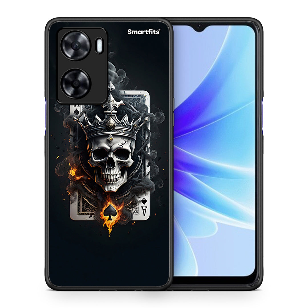 Θήκη Oppo A57s / A77s / A77 Skull King Ace από τη Smartfits με σχέδιο στο πίσω μέρος και μαύρο περίβλημα | Oppo A57s / A77s / A77 Skull King Ace case with colorful back and black bezels