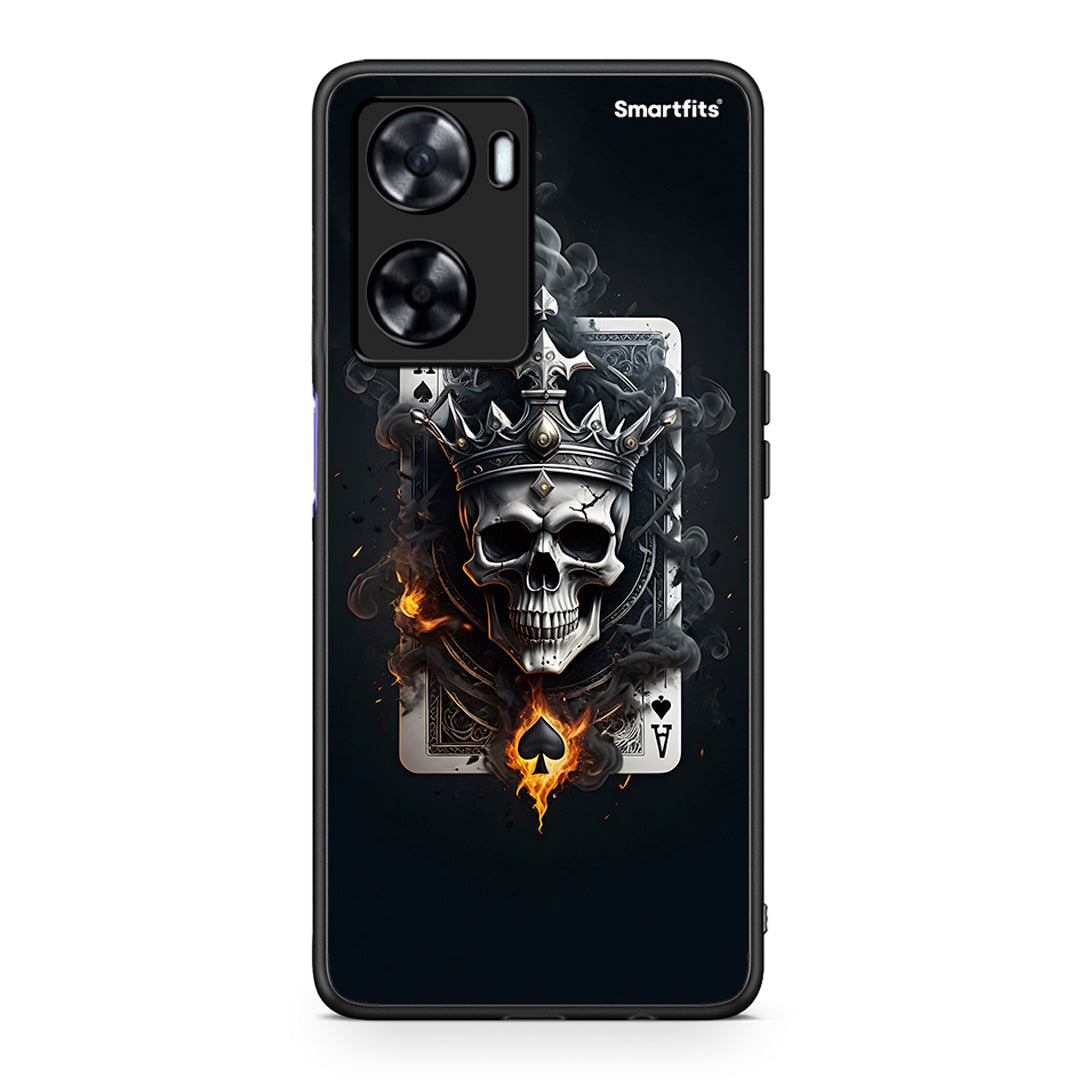 Oppo A57s / A77s / A77 Skull King Ace θήκη από τη Smartfits με σχέδιο στο πίσω μέρος και μαύρο περίβλημα | Smartphone case with colorful back and black bezels by Smartfits