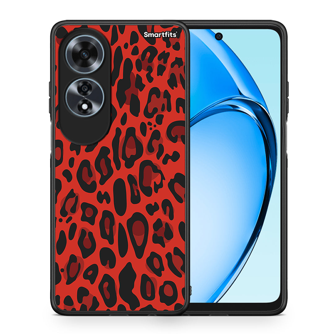 Θήκη Oppo A60 4G Red Leopard Animal από τη Smartfits με σχέδιο στο πίσω μέρος και μαύρο περίβλημα | Oppo A60 4G Red Leopard Animal case with colorful back and black bezels