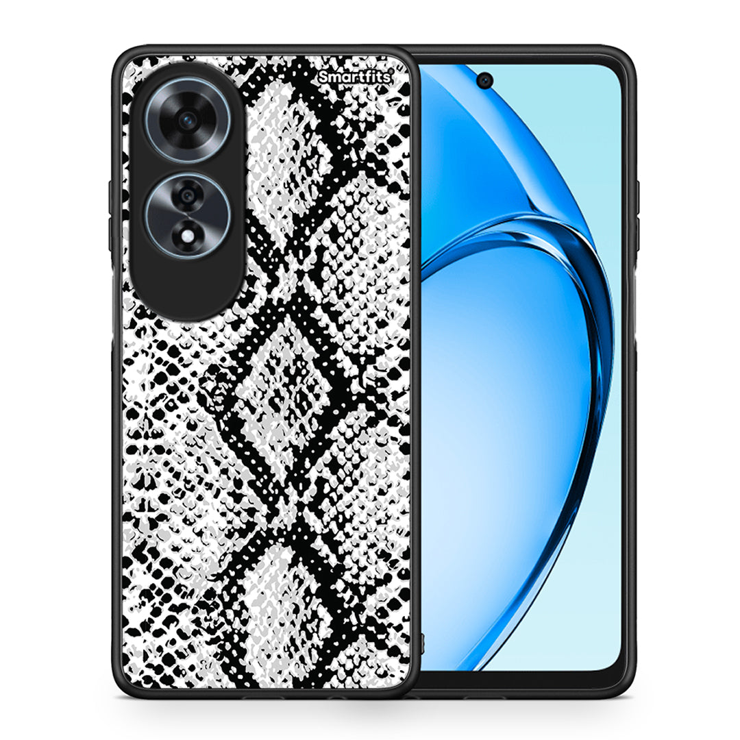 Θήκη Oppo A60 4G White Snake Animal από τη Smartfits με σχέδιο στο πίσω μέρος και μαύρο περίβλημα | Oppo A60 4G White Snake Animal case with colorful back and black bezels