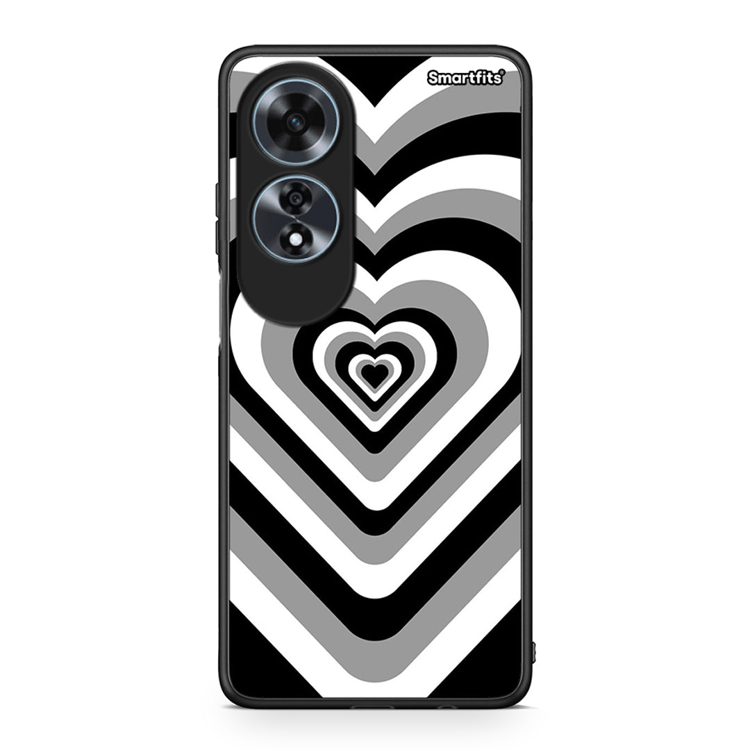 Oppo A60 4G Black Hearts θήκη από τη Smartfits με σχέδιο στο πίσω μέρος και μαύρο περίβλημα | Smartphone case with colorful back and black bezels by Smartfits