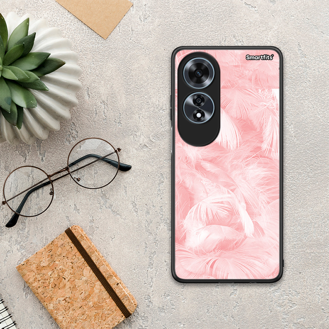 Boho Pink Feather - Oppo A60 4G θήκη