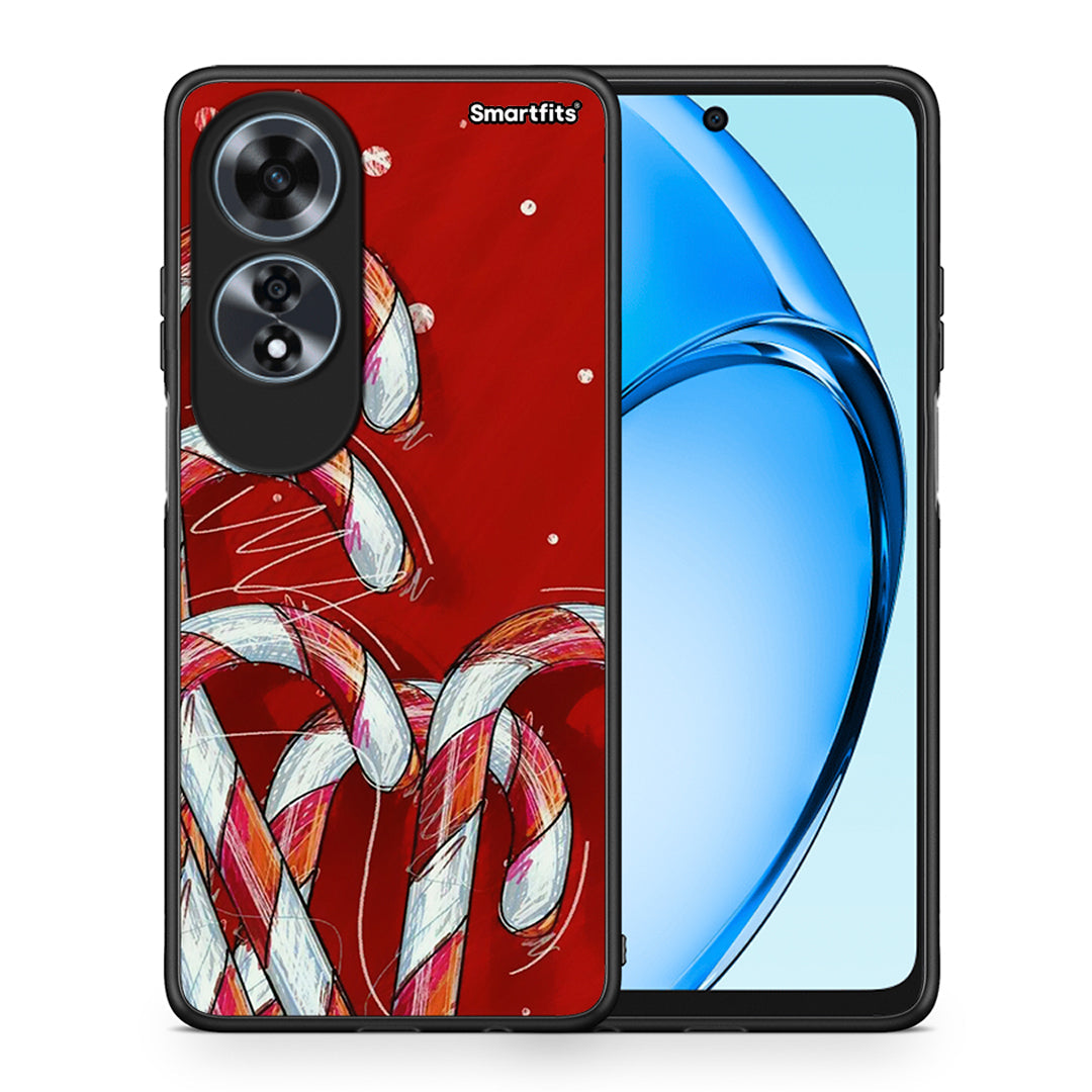 Θήκη Oppo A60 4G Candy Cane από τη Smartfits με σχέδιο στο πίσω μέρος και μαύρο περίβλημα | Oppo A60 4G Candy Cane case with colorful back and black bezels